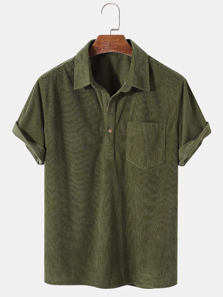 2026 Men s Casual Loose Corduroy Lapel Short Sleeve Shirt XXXL армія зелений колір
2026 Men s Casual Loose Corduroy Lapel Short Sleeve Shirt XXXL армія зелений колір