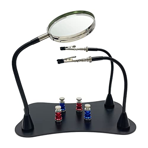 Sutekus Soldering Stand, Welding Tool, Soldering Arm with Magnifying Glass, Magnetic Stand, Improved Stability, PCB Holder Included, Flexible Metal Ar
Sutekus Soldering Stand, Welding Tool, Soldering Arm with Magnifying Glass, Magnetic Stand, Improved Stability, PCB Holder Included, Flexible Metal Ar