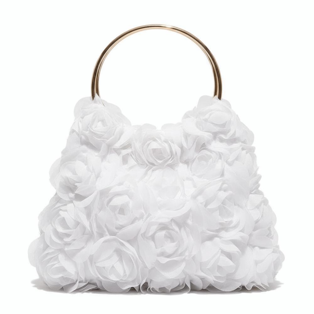 Versatile Elegant Floral Clutch Purse Black/White Rose Flower Bridal Handbag Lace Floral Metal Handle Evening Bag For Women
Versatile Elegant Floral Clutch Purse Black/White Rose Flower Bridal Handbag Lace Floral Metal Handle Evening Bag For Women