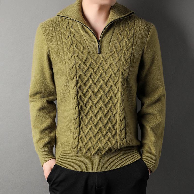 Men s Slim Fit Cable Knit Jacquard Cardigan for Autumn/Winter Fashion L армія зелений колір
Men s Slim Fit Cable Knit Jacquard Cardigan for Autumn/Winter Fashion L армія зелений колір