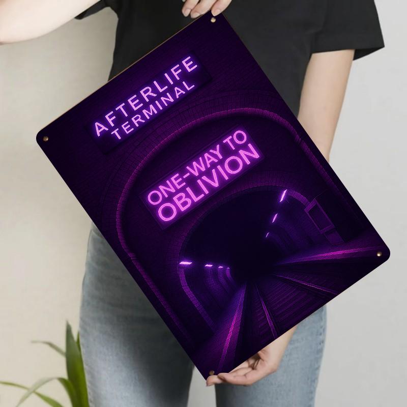 Afterlife Terminal One Way to Oblivion Neon Sign Metal Wall Art Gothic Decor for Home Bar 20x30cm(7.8x11.8inch)
Afterlife Terminal One Way to Oblivion Neon Sign Metal Wall Art Gothic Decor for Home Bar 20x30cm(7.8x11.8inch)