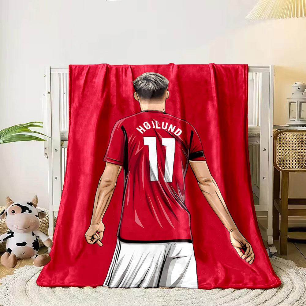 A football player in a red jersey with HØJLUND 11 on the back, facing away. for all seasons blanket lunch break throw gift 80cm x 120cm
A football player in a red jersey with HØJLUND 11 on the back, facing away. for all seasons blanket lunch break throw gift 80cm x 120cm