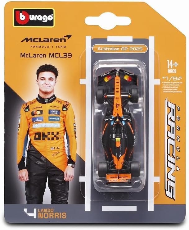 Bburago 1/64 McLaren F1 MCL39 #4 Lando Norris 2025 World Champion оранжевый
Bburago 1/64 McLaren F1 MCL39 #4 Lando Norris 2025 World Champion оранжевый