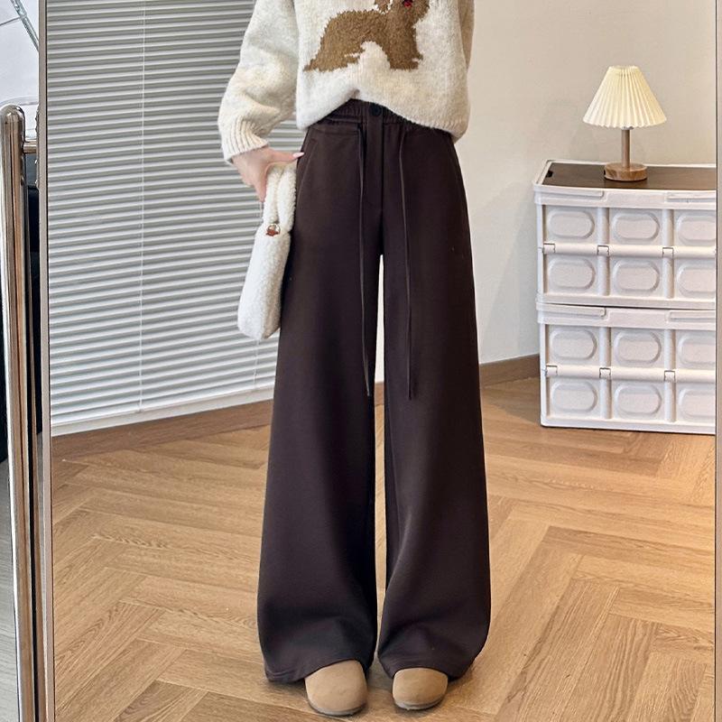 Gray retro sweatpants women s autumn high waist drape straight trousers slim loose casual wide-leg sweatpants S коричневый
Gray retro sweatpants women s autumn high waist drape straight trousers slim loose casual wide-leg sweatpants S коричневый