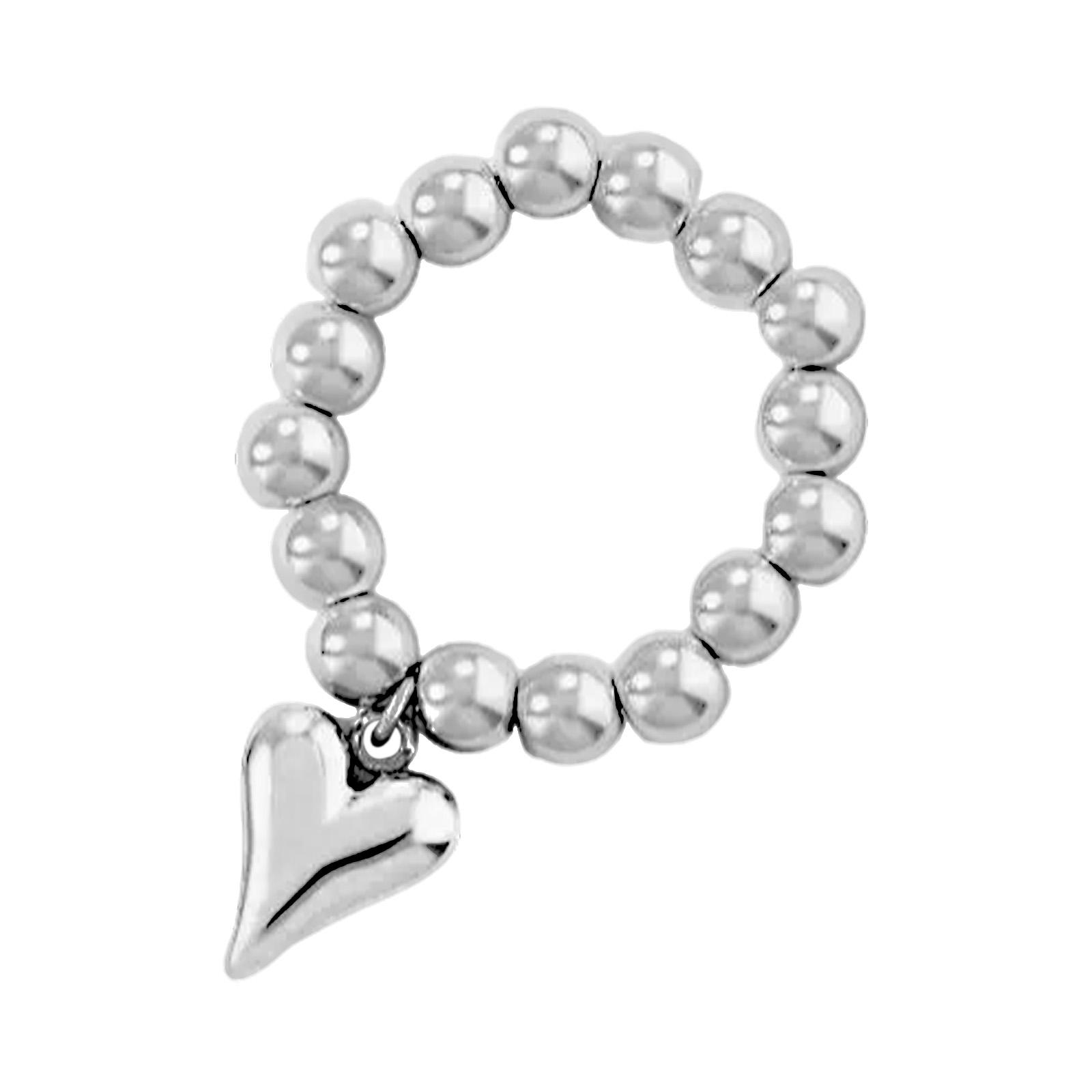 Креативное геометрическое кольцо-сердце, регулируемое кольцо на палец из нержавеющей стали для любителей моды и ценителей уникального стиля серебряный