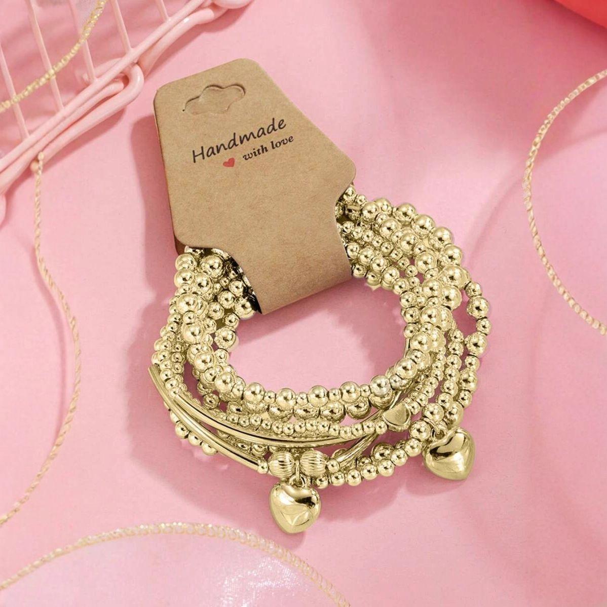8Pcs/Set Stackable Gold Color Luxury Beads Wristband Accessories Beaded Bracelets Set Pentacle Star Love Heart Charm Hand Chains
8Pcs/Set Stackable Gold Color Luxury Beads Wristband Accessories Beaded Bracelets Set Pentacle Star Love Heart Charm Hand Chains
