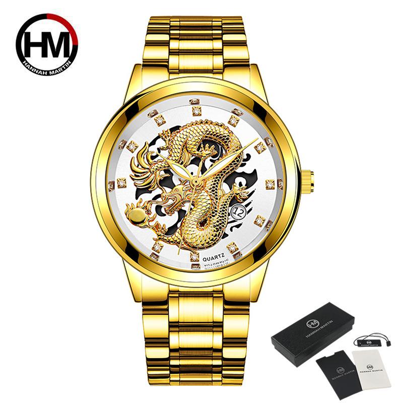 Hannah Martin Нержавеющая сталь Календарь Дракон Бизнес Водонепроницаемые кварцевые мужские часы
Hannah Martin Нержавеющая сталь Календарь Дракон Бизнес Водонепроницаемые кварцевые мужские часы