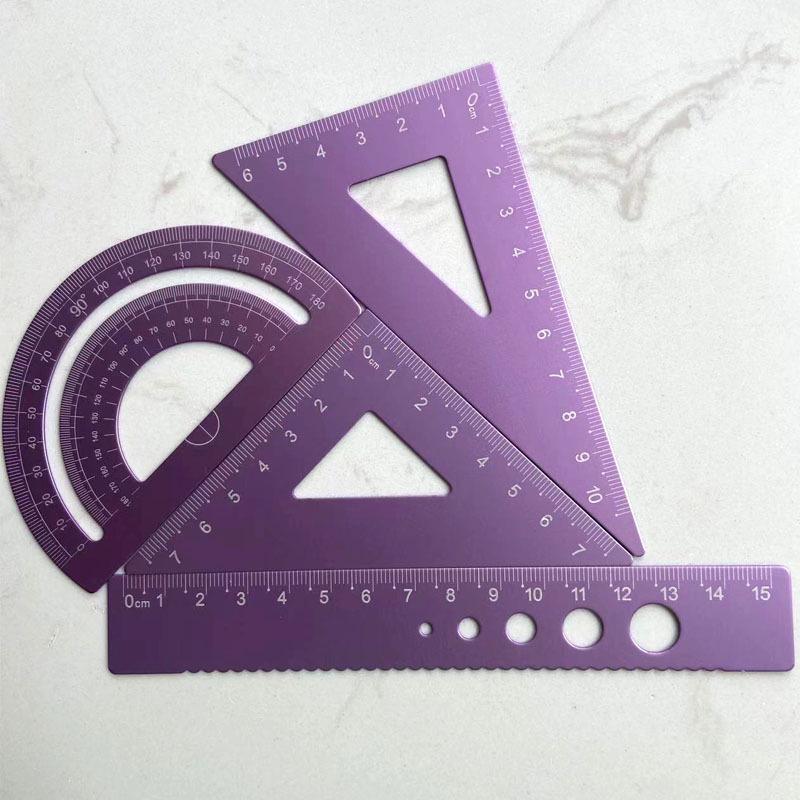 Premium Metal Ruler Set: Four-Piece Laser Engraved Triangle Rulers for Students 15 cm
Premium Metal Ruler Set: Four-Piece Laser Engraved Triangle Rulers for Students 15 cm