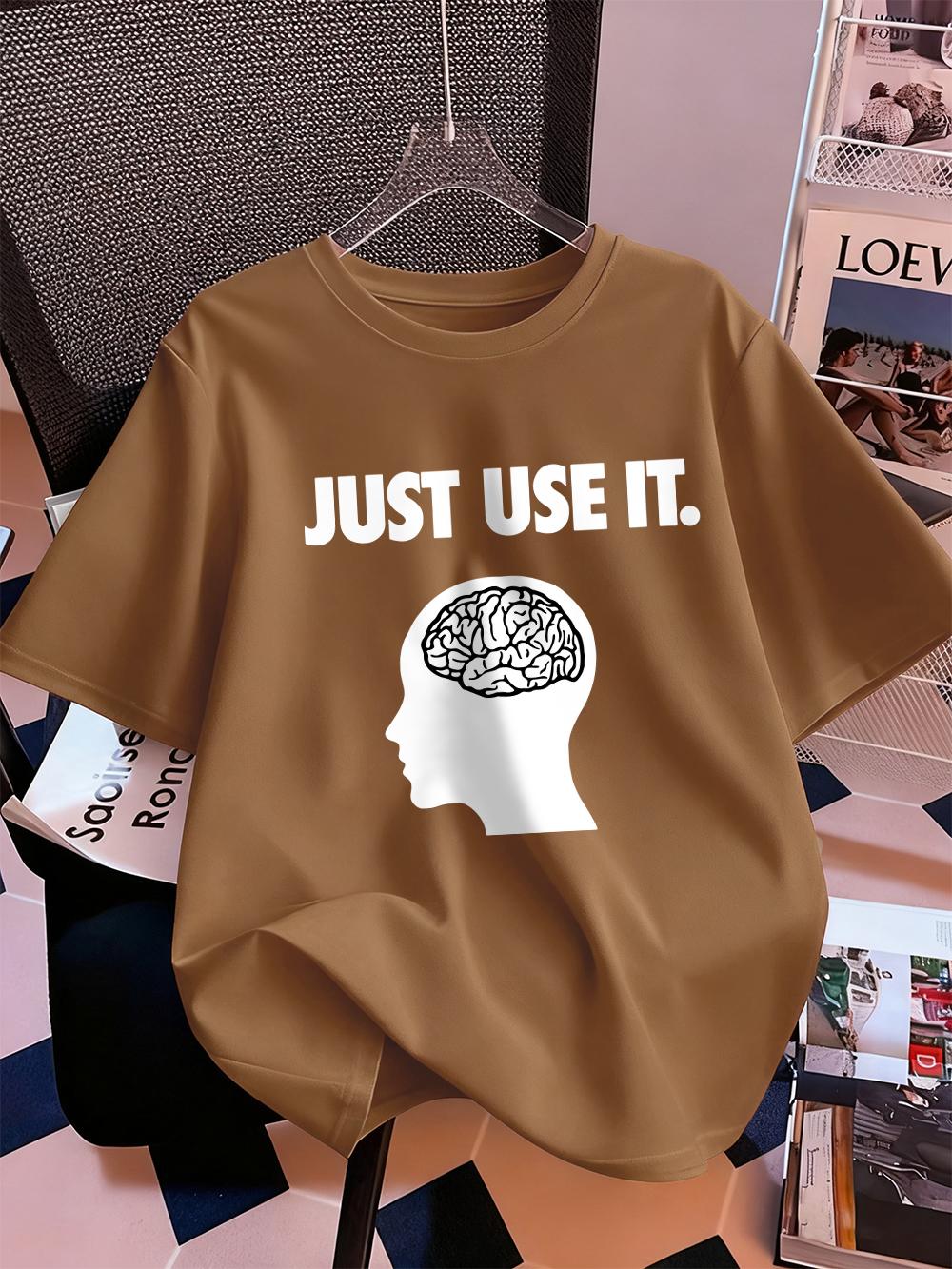 Brain Just Use It Prints TShirts Womens Cotton Summer Short Sleeve Tops Comfortable Soft ONeck T Shirt Casual Woman Clothes S
Brain Just Use It Prints TShirts Womens Cotton Summer Short Sleeve Tops Comfortable Soft ONeck T Shirt Casual Woman Clothes S