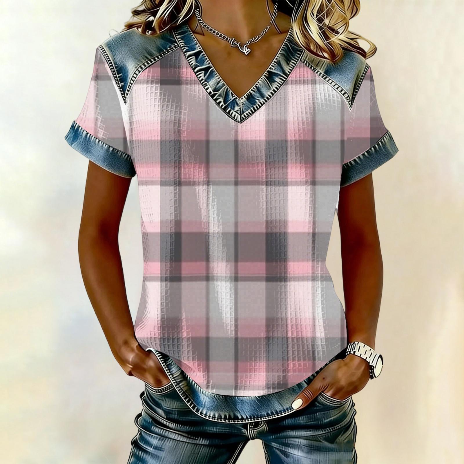 Women s fashionable casual striped checkered printed blouse L рожевий
Women s fashionable casual striped checkered printed blouse L рожевий