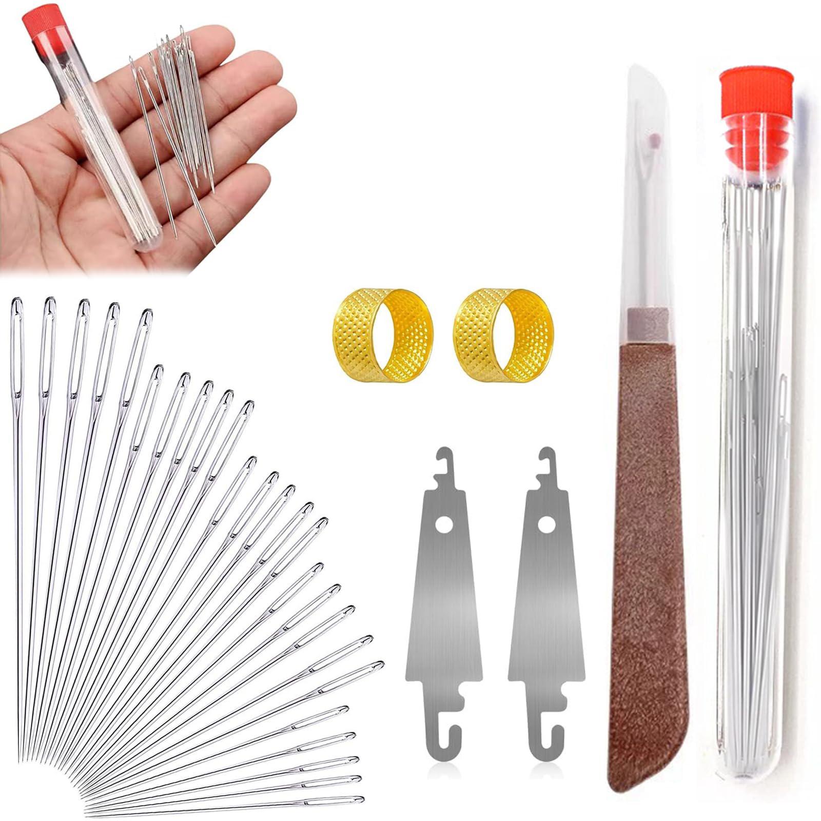 Sewing Needle Set with Large Eye Needles Thimble Seam Ripper Threader Blades Storage Tube and Pouch for Hand Sewing Embroidery and Craft Projects One Size
Sewing Needle Set with Large Eye Needles Thimble Seam Ripper Threader Blades Storage Tube and Pouch for Hand Sewing Embroidery and Craft Projects One Size