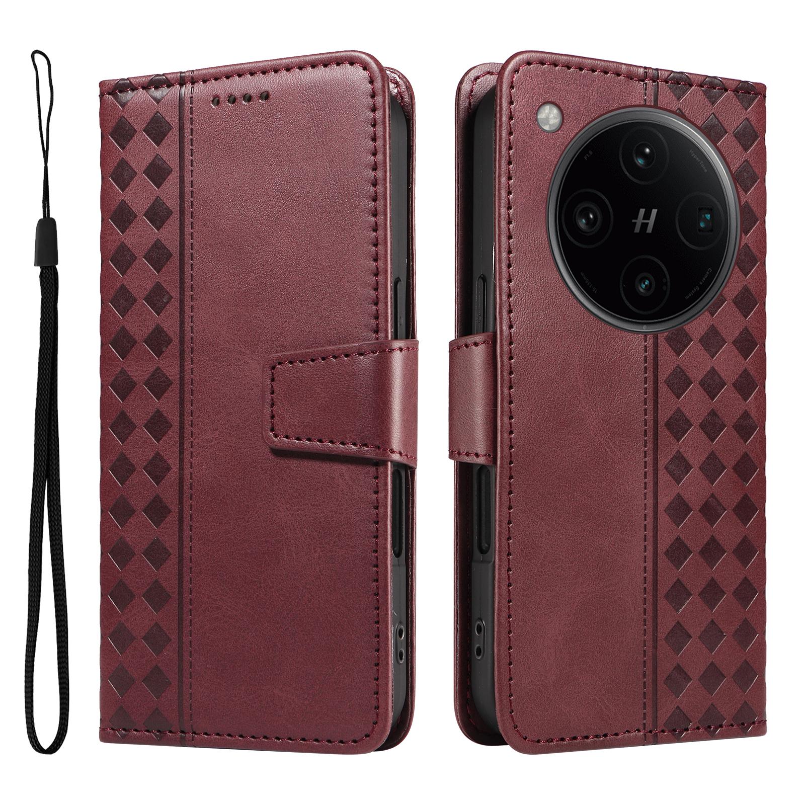 For Oppo Find X8 Pro 5G Leather Case Wallet Stand Grids Imprinted Phone Cover with Strap Wine Red
For Oppo Find X8 Pro 5G Leather Case Wallet Stand Grids Imprinted Phone Cover with Strap Wine Red