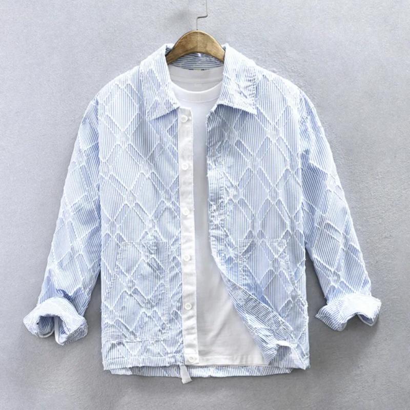 Весна/Осень, полосатая мужская рубашка с длинным рукавом 4XL, повседневные мужские модные рубашки в японском стиле, свободная рубашка с воротником с лацканами и карманами, молодежные мужские топы 4XL синий
Весна/Осень, полосатая мужская рубашка с длинным рукавом 4XL, повседневные мужские модные рубашки в японском стиле, свободная рубашка с воротником с лацканами и карманами, молодежные мужские топы 4XL синий