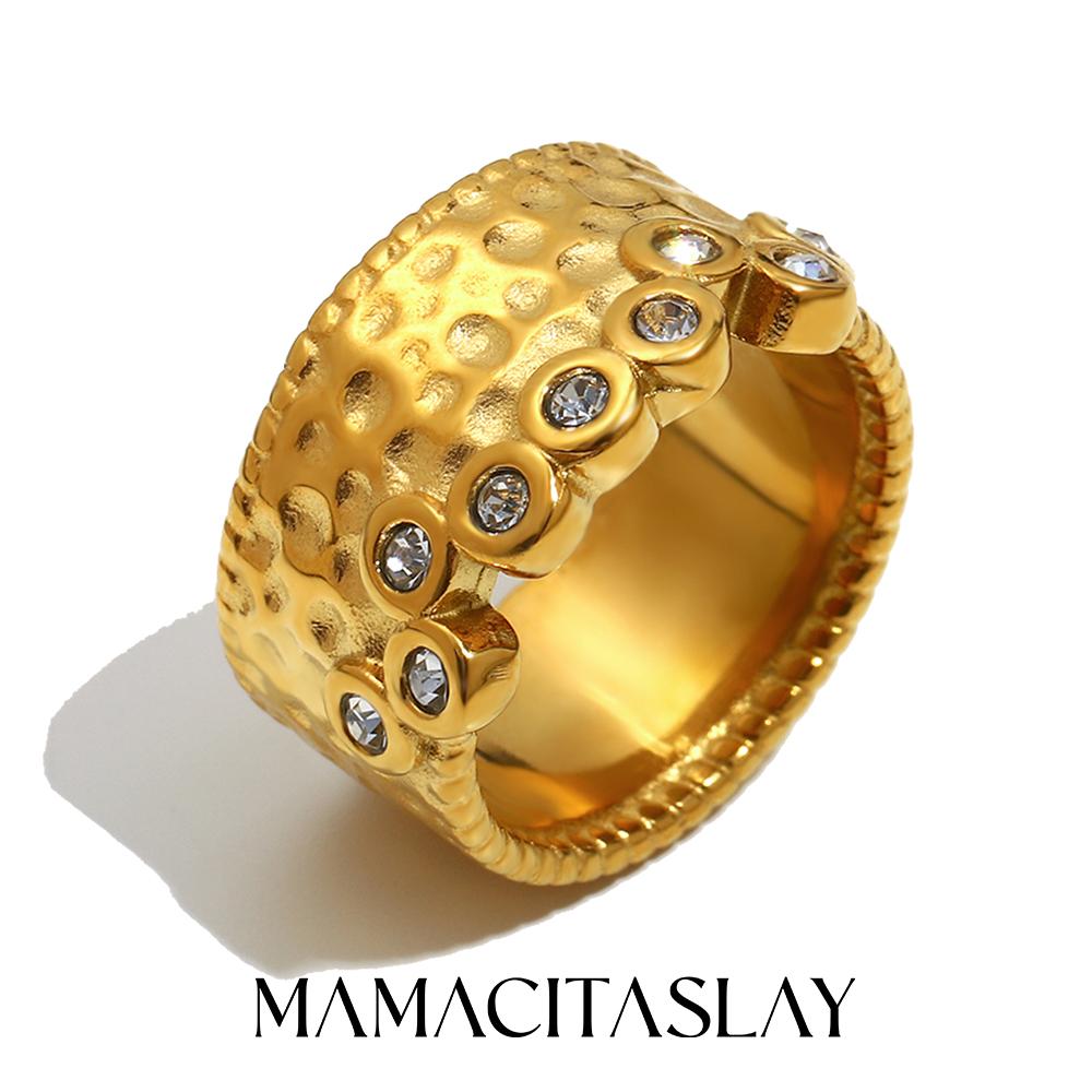 MamacitaSlay 316L Stainless Steel Multi Colored Zircon Hammer Patterned Wide Ring Party Waterproof Jewelry Women s Charm Ring 7
MamacitaSlay 316L Stainless Steel Multi Colored Zircon Hammer Patterned Wide Ring Party Waterproof Jewelry Women s Charm Ring 7