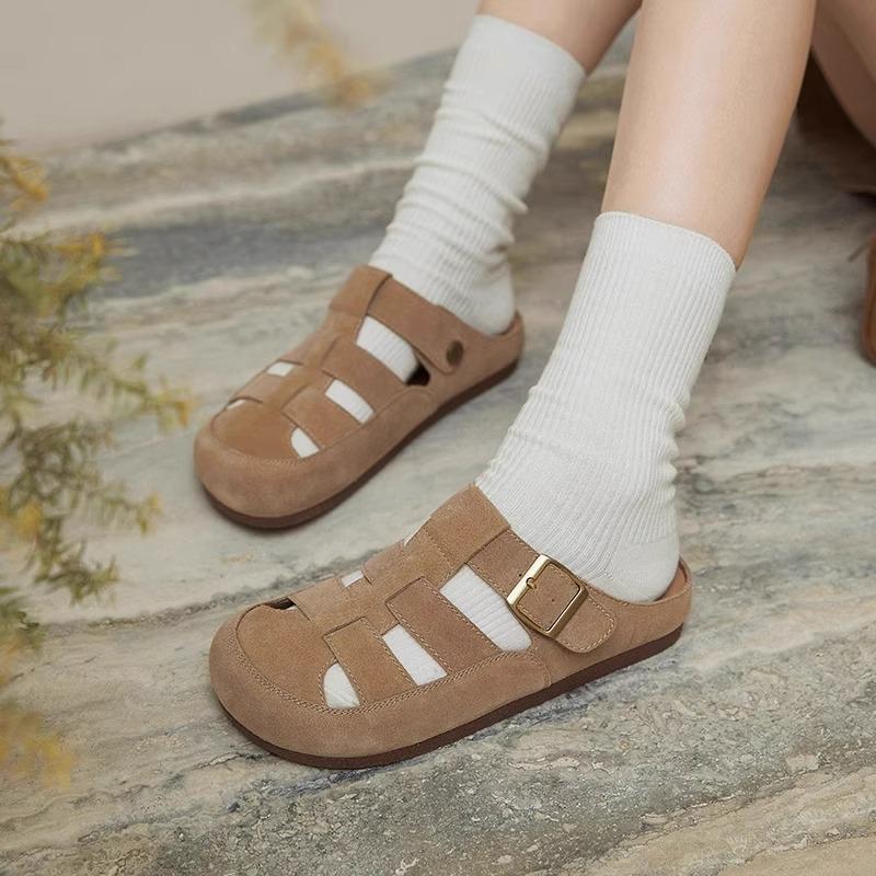 Женские сандалии с мягкой подошвой и закрытым носком, новая модель, женская обувь с вырезами, обувь на одной педали, обувь-клетка для свиней 37
Женские сандалии с мягкой подошвой и закрытым носком, новая модель, женская обувь с вырезами, обувь на одной педали, обувь-клетка для свиней 37