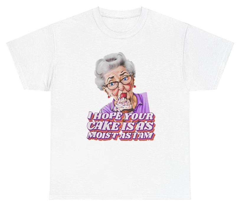 I Hope Your Cake Is As Moist As I Am Funny Food Humor Party Creative Playful Tee 3XL
I Hope Your Cake Is As Moist As I Am Funny Food Humor Party Creative Playful Tee 3XL