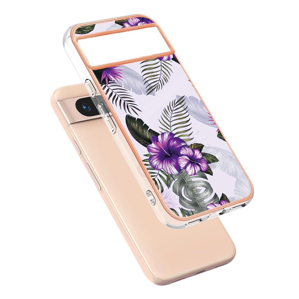 For Google Pixel 8a Case with IMD Marble Flower Pattern TPU Mobile Back Cover Purple Flower
For Google Pixel 8a Case with IMD Marble Flower Pattern TPU Mobile Back Cover Purple Flower