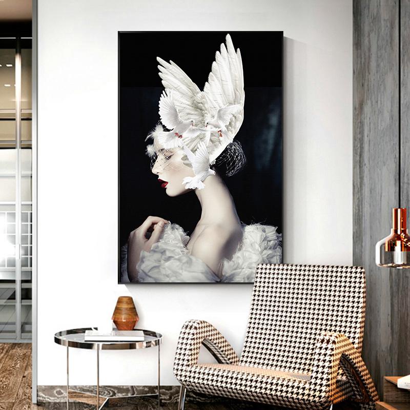 Fashion Sexy Woman Canvas Paintings Girl and White Pigeon Posters and Prints Wall Art Pictures for Living Room Home Decorations
Fashion Sexy Woman Canvas Paintings Girl and White Pigeon Posters and Prints Wall Art Pictures for Living Room Home Decorations