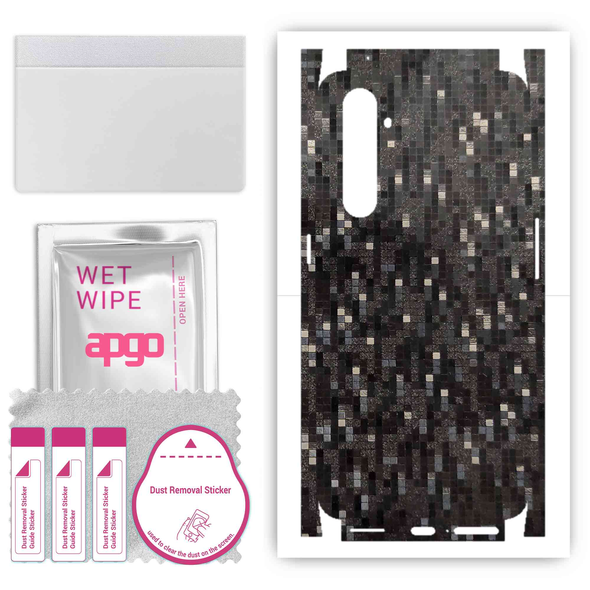 apgo Protective Skin Sticker for the back+sides compatible with Realme X50 Pro 5G, Full Wrap Film, Foil, Vinyl - Pattern Carbon Black Pixel
apgo Protective Skin Sticker for the back+sides compatible with Realme X50 Pro 5G, Full Wrap Film, Foil, Vinyl - Pattern Carbon Black Pixel
