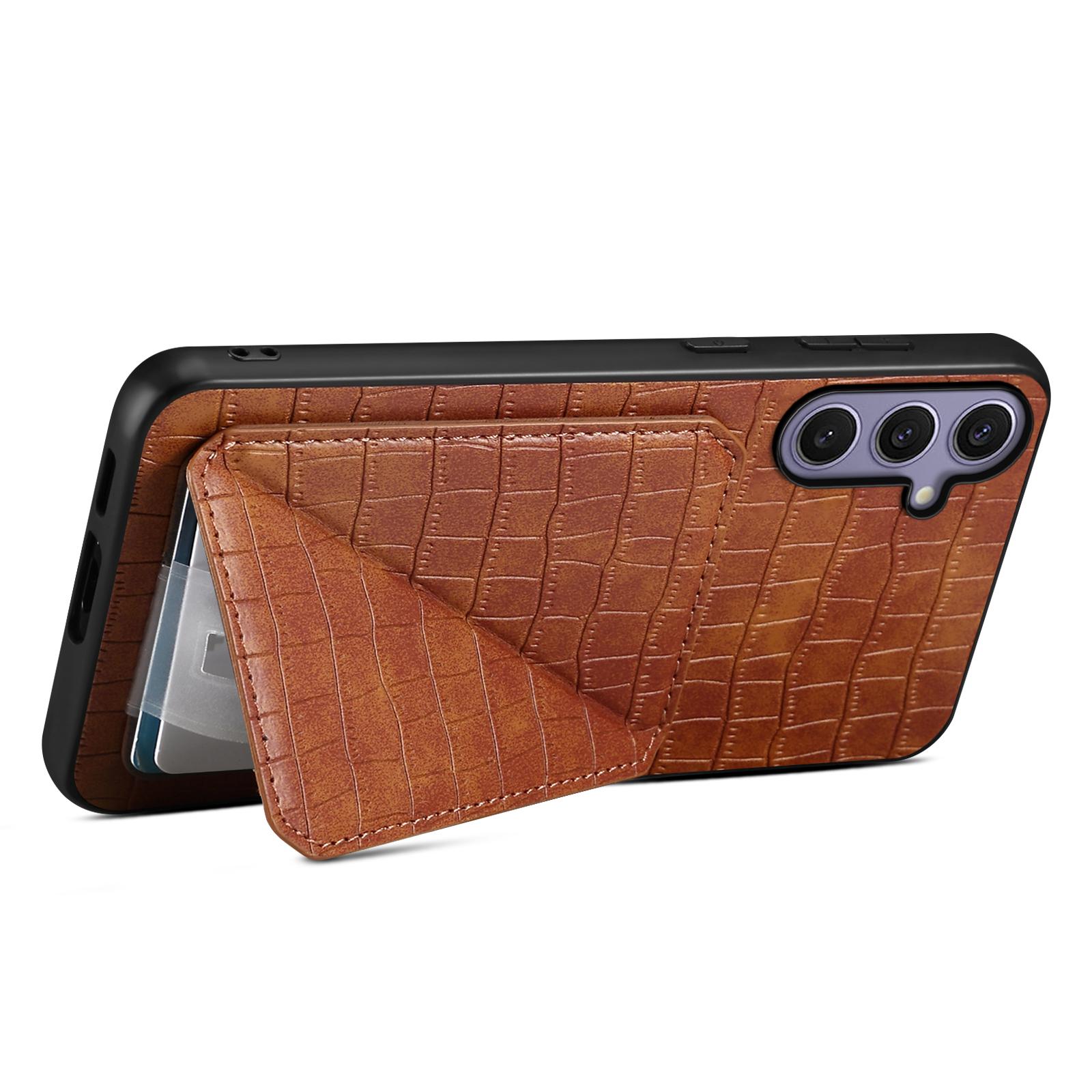 For Samsung Galaxy S25+ Case with Card Holder Leather+PC+TPU Crocodile Textured Back Cover Brown
For Samsung Galaxy S25+ Case with Card Holder Leather+PC+TPU Crocodile Textured Back Cover Brown