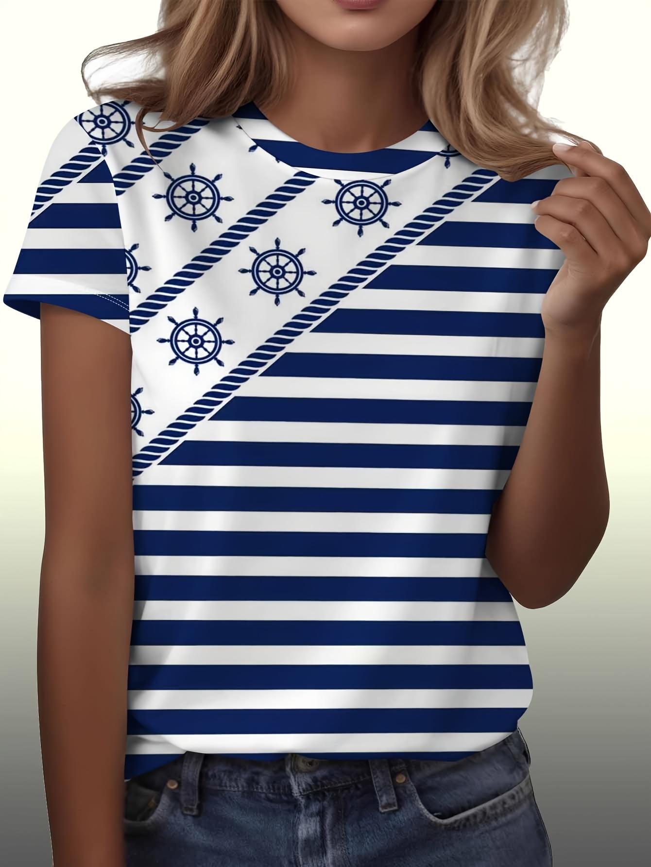 Fashionable Navy-Style Rudder Pattern Print Women S Casual Short-Sleeve T-Shirt - Stylish Print. Soft Round-Neck Top. Machine Washable. Comfortable Al 2XL дубильная кора
Fashionable Navy-Style Rudder Pattern Print Women S Casual Short-Sleeve T-Shirt - Stylish Print. Soft Round-Neck Top. Machine Washable. Comfortable Al 2XL дубильная кора