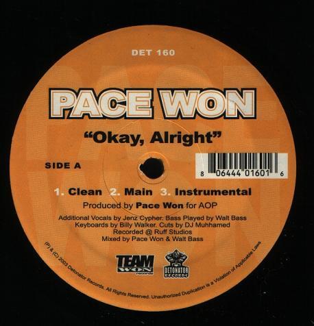 12inch Record PACEWON - Okay, Alright DET160 Detonator Recor 2003 US Rap & Hip-Hop/R&B Used
12inch Record PACEWON - Okay, Alright DET160 Detonator Recor 2003 US Rap & Hip-Hop/R&B Used