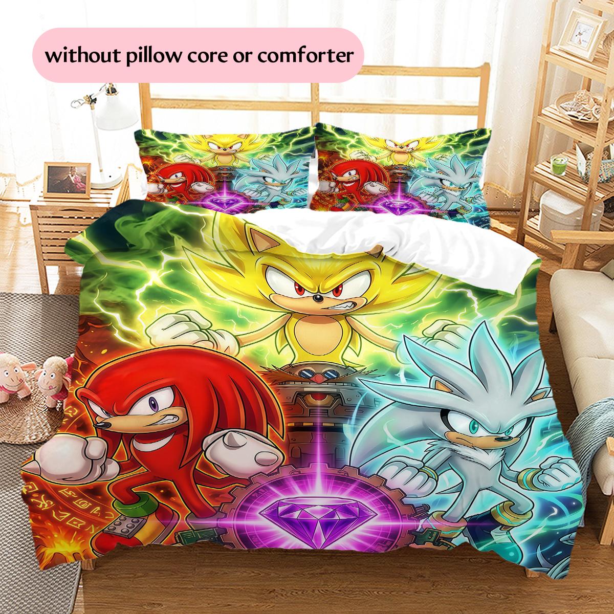 Sonic Super Emerald Battle Pattern Bedding Home Decoration Festival Gift (1 * duvet cover + 2 * pillowcase, without core) 135x200cm
Sonic Super Emerald Battle Pattern Bedding Home Decoration Festival Gift (1 * duvet cover + 2 * pillowcase, without core) 135x200cm