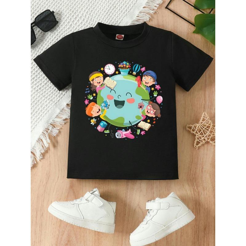 European sizes Happy Kids, Earth Day Print, Children s Summer T-shirts, Children s Summer Clothing, Children s Casual T-shirts, Casual Attire 98cm чёрный
European sizes Happy Kids, Earth Day Print, Children s Summer T-shirts, Children s Summer Clothing, Children s Casual T-shirts, Casual Attire 98cm чёрный