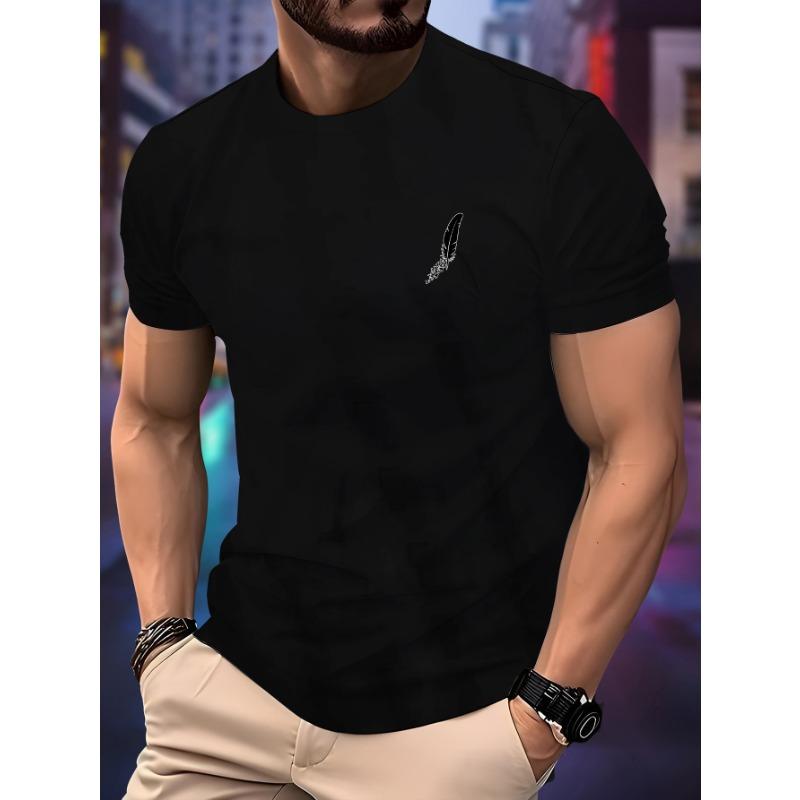 Round neck running T-shirt men s summer feather print XL
Round neck running T-shirt men s summer feather print XL