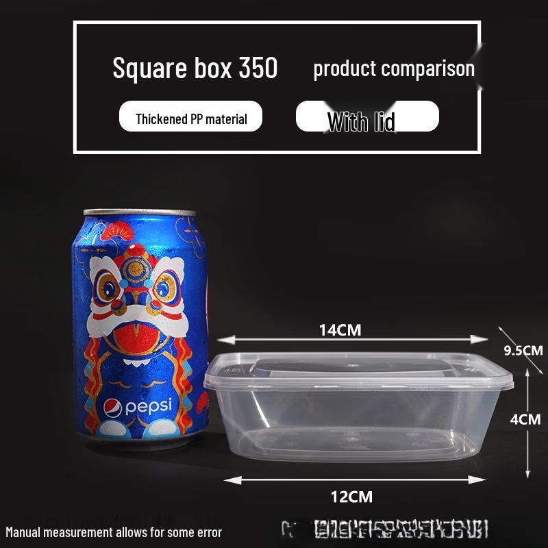 Disposable Transparent Rectangular Plastic Food Container with Lid (200-pack)
Disposable Transparent Rectangular Plastic Food Container with Lid (200-pack)