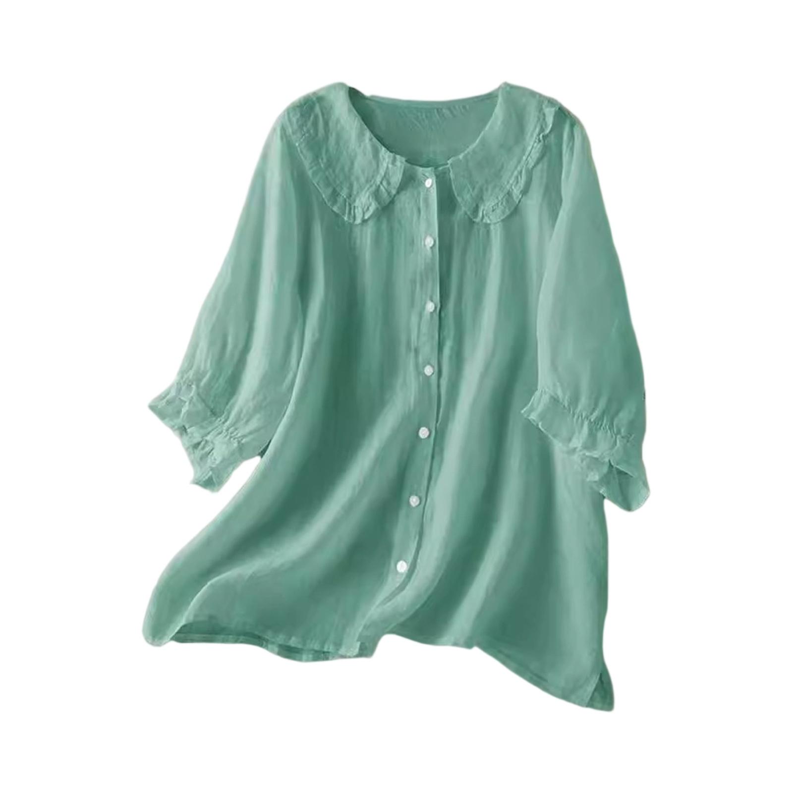 Women s Casual Fashion Tops Color Medium Sleeve Button Top L зелений
Women s Casual Fashion Tops Color Medium Sleeve Button Top L зелений