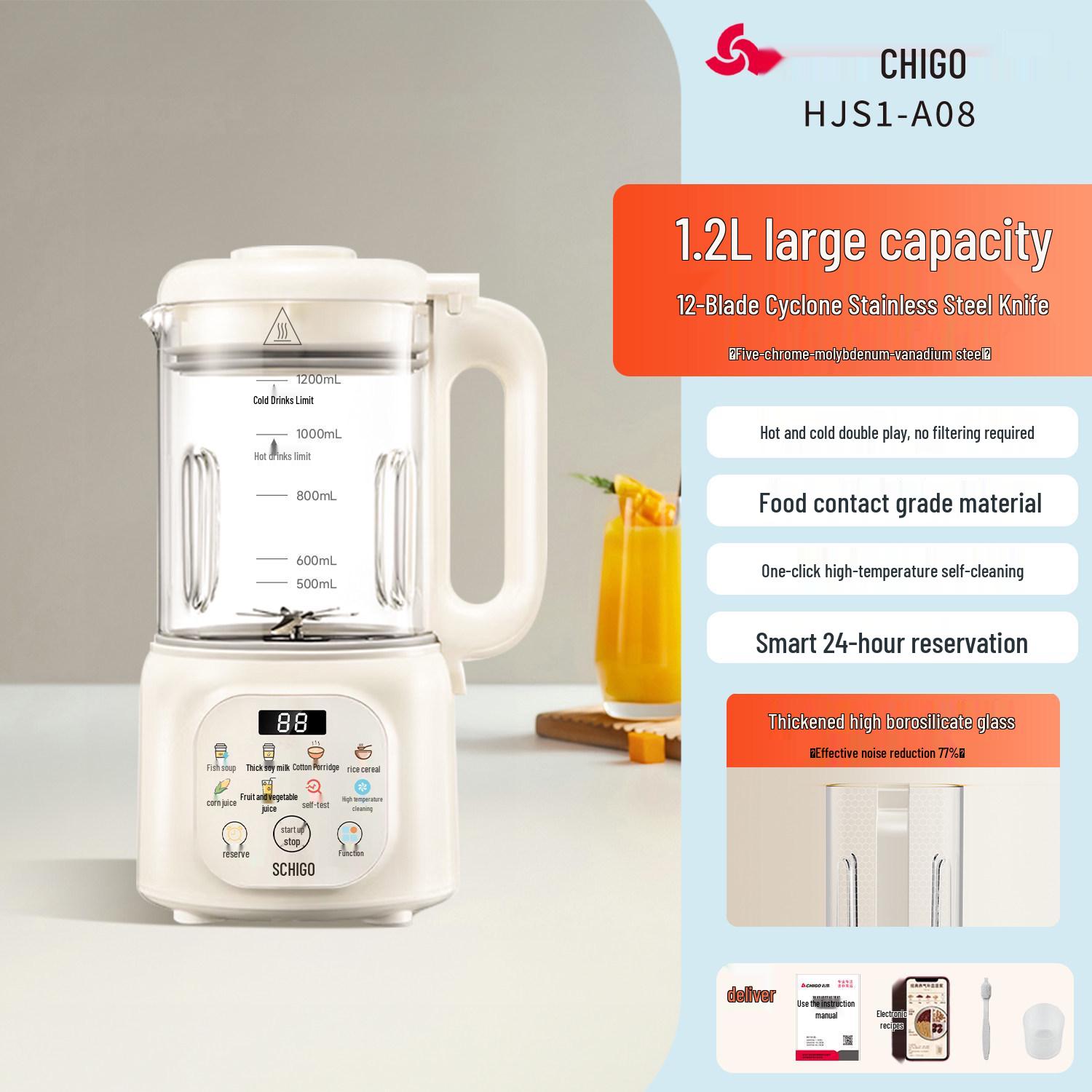 Zhi-Gao 2025 Automatic Soy Milk Maker, Mini Size, 1-2 Servings, No Residue, Filter-Free Blender
Zhi-Gao 2025 Automatic Soy Milk Maker, Mini Size, 1-2 Servings, No Residue, Filter-Free Blender