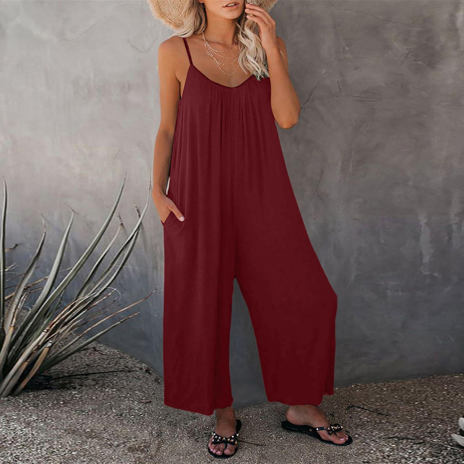 Women s Color Overalls Sleeveless Vest Pocket Casual Jumpsuit XL винний
Women s Color Overalls Sleeveless Vest Pocket Casual Jumpsuit XL винний
