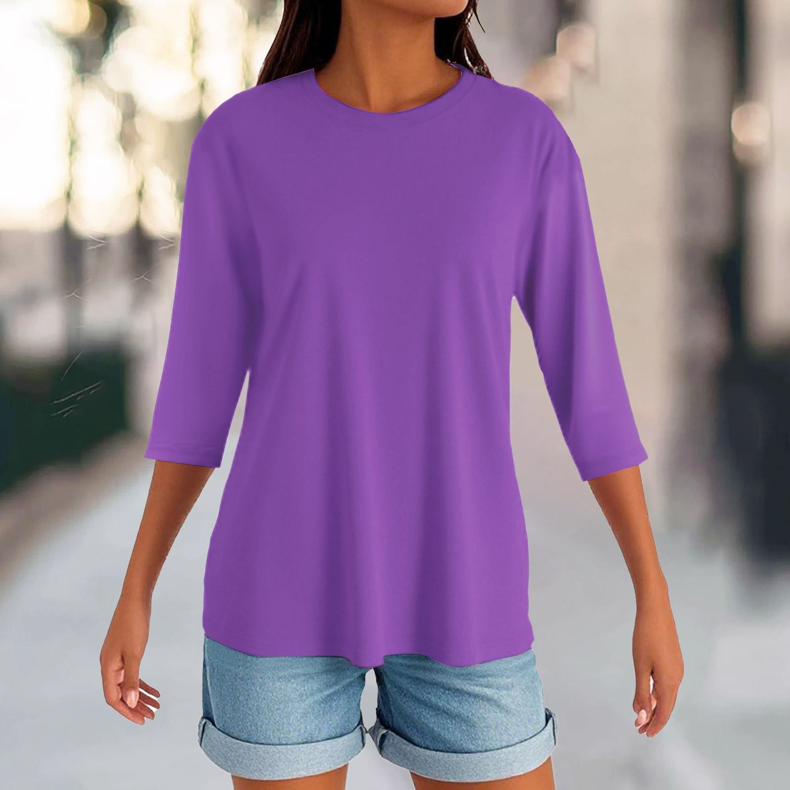 Жіночий круглий виріз з розрізом подолу, модний повсякденний суцільний колір, рукав три чверті XXXL фіолетовий
Жіночий круглий виріз з розрізом подолу, модний повсякденний суцільний колір, рукав три чверті XXXL фіолетовий