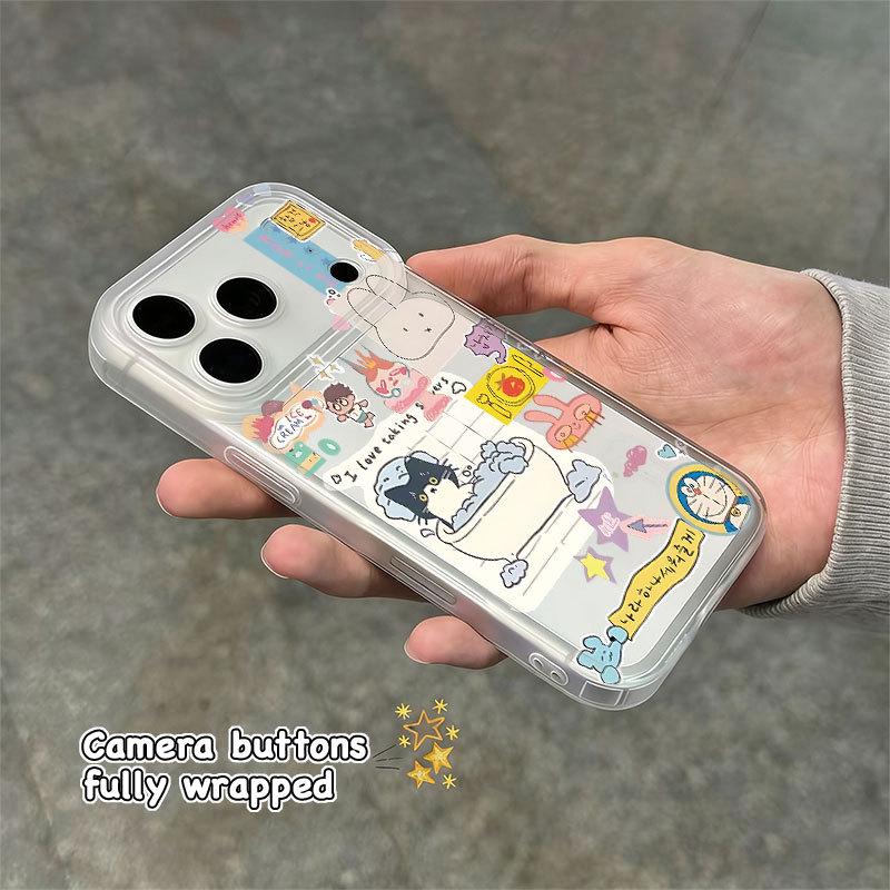 Transparent Phone Case with Integrated Buttons for Apple 16/17, Frosted Edges, Cartoon Design, Compatible with 13, 16Pro, and 17ProMax Models. Apple 15
Transparent Phone Case with Integrated Buttons for Apple 16/17, Frosted Edges, Cartoon Design, Compatible with 13, 16Pro, and 17ProMax Models. Apple 15