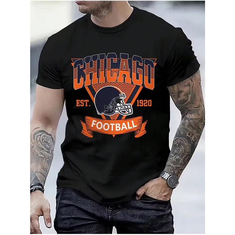 European sizes Men s T-Shirt with CHICAGO FOOTBALL EST. 1920 Vintage Sports Design,Retro Sports Memorabilia for Game Day and Team Pride Events S чёрный
European sizes Men s T-Shirt with CHICAGO FOOTBALL EST. 1920 Vintage Sports Design,Retro Sports Memorabilia for Game Day and Team Pride Events S чёрный
