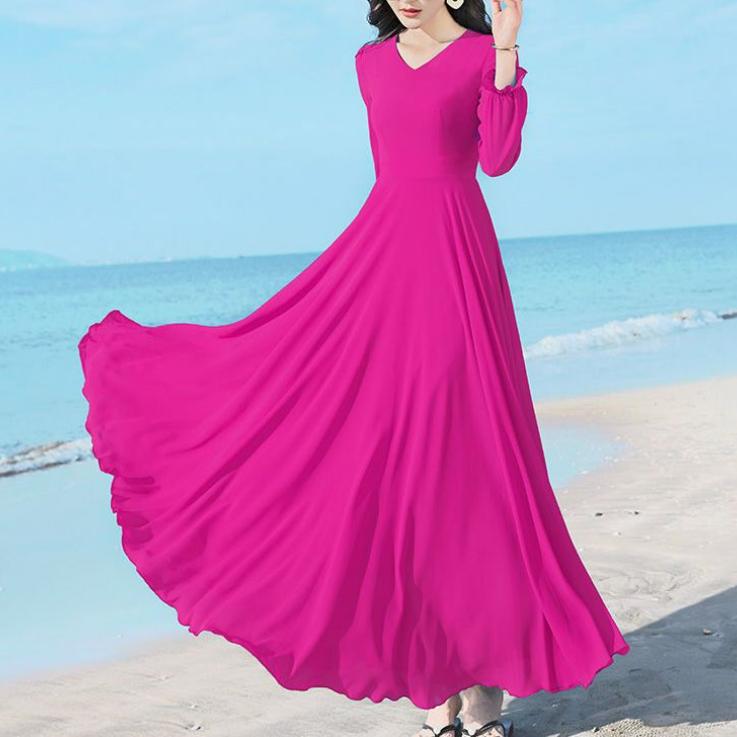 Летняя мода Новое корейское простое элегантное шифоновое платье средней длины Однотонное V-образный вырез Талия Молния Пэчворк Платья с рукавами-бабочками 5XL армия зеленый