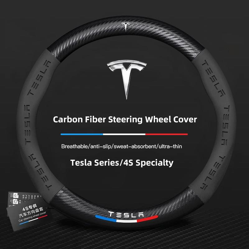 38CM Car Steering Wheel Cover Carbon Fibre Sports Styling For Tesla Model 3 Model S Model X Model Y Cybertruck Roadster SpaceX
38CM Car Steering Wheel Cover Carbon Fibre Sports Styling For Tesla Model 3 Model S Model X Model Y Cybertruck Roadster SpaceX