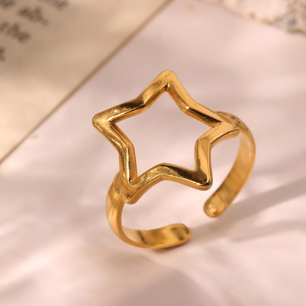 Hollow Star Women Ring Stainless Steel Gold Color Trendy Finger Ring Minimalist Zircon Gift Wholesale Open
Hollow Star Women Ring Stainless Steel Gold Color Trendy Finger Ring Minimalist Zircon Gift Wholesale Open