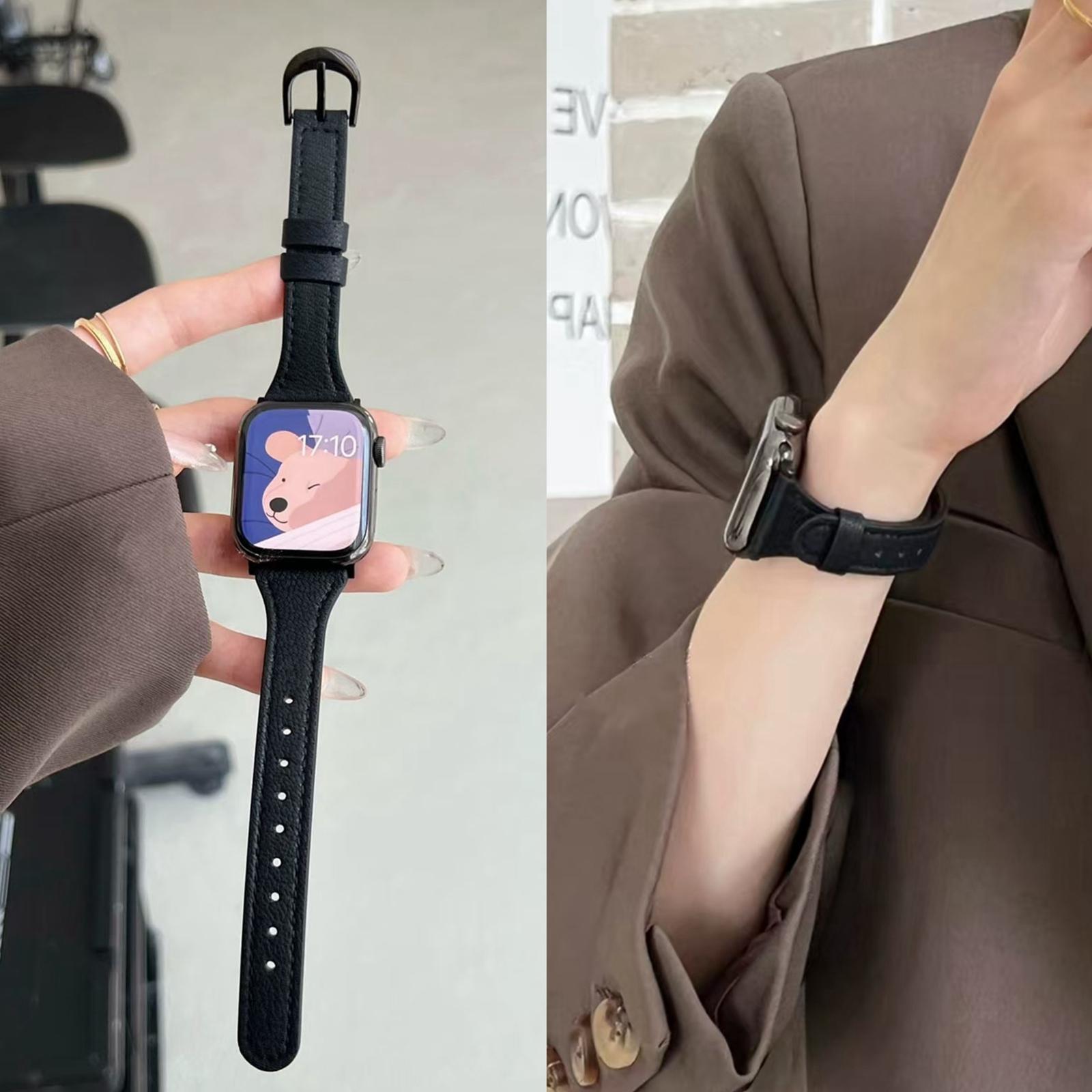 Leather loop For Apple Watch band Thin women Series Ultra 11/10/9/8/7/6 38mm 40mm 41mm 42mm 44mm 45mm 46mm Strap S10 S11 46MM чорний
Leather loop For Apple Watch band Thin women Series Ultra 11/10/9/8/7/6 38mm 40mm 41mm 42mm 44mm 45mm 46mm Strap S10 S11 46MM чорний