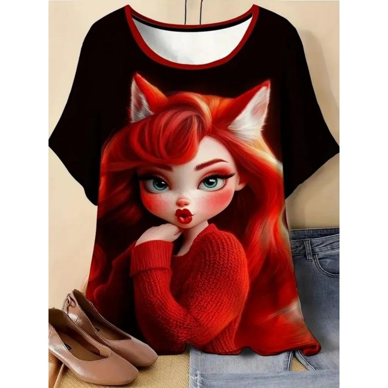 Women s T-shirt 3D pattern printed casual short sleeved Cartoon girl image print O-Neck top fashionable street women s clothing 6XL
Women s T-shirt 3D pattern printed casual short sleeved Cartoon girl image print O-Neck top fashionable street women s clothing 6XL