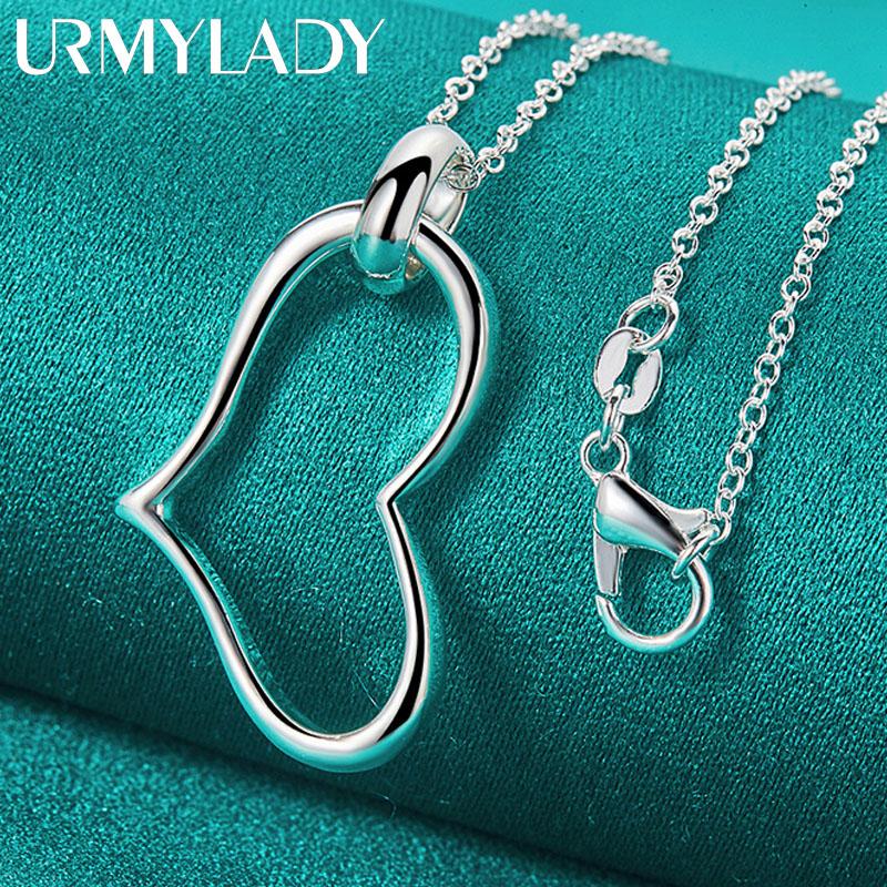 URMYLADY стерлингового серебра 925 пробы сердце 16-30 дюймов кулон ожерелье для женщин модные свадебные помолвки подарок ювелирные изделия 45cm
URMYLADY стерлингового серебра 925 пробы сердце 16-30 дюймов кулон ожерелье для женщин модные свадебные помолвки подарок ювелирные изделия 45cm