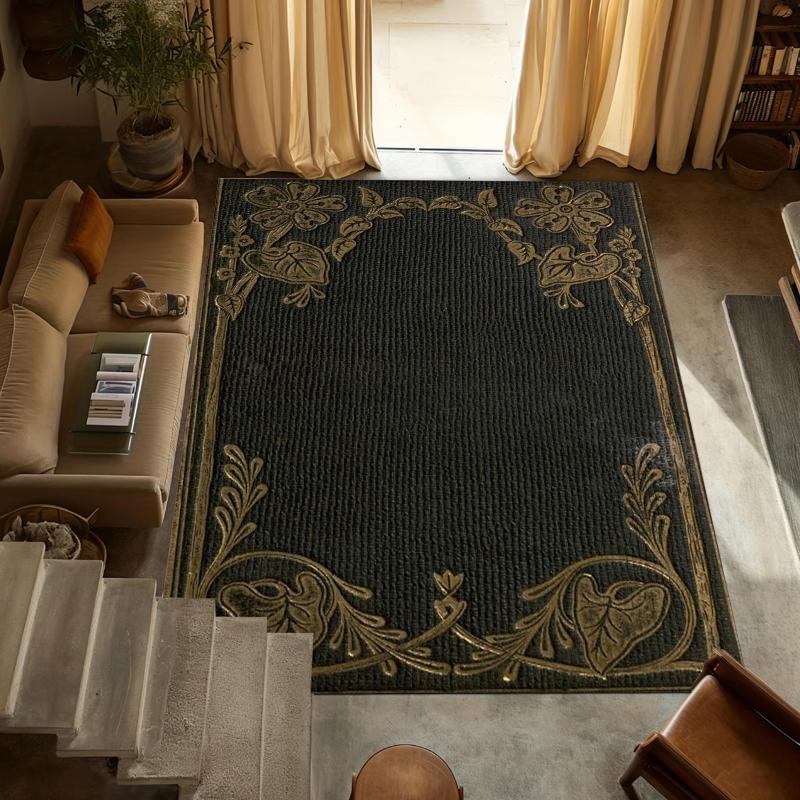 Vintage Golden Bird Lotus Carpet Mat Rug Home Decoration Navy Blue Luxury Living Room Bedroom Floor Area Rug with Golden Border 40x60cm
Vintage Golden Bird Lotus Carpet Mat Rug Home Decoration Navy Blue Luxury Living Room Bedroom Floor Area Rug with Golden Border 40x60cm