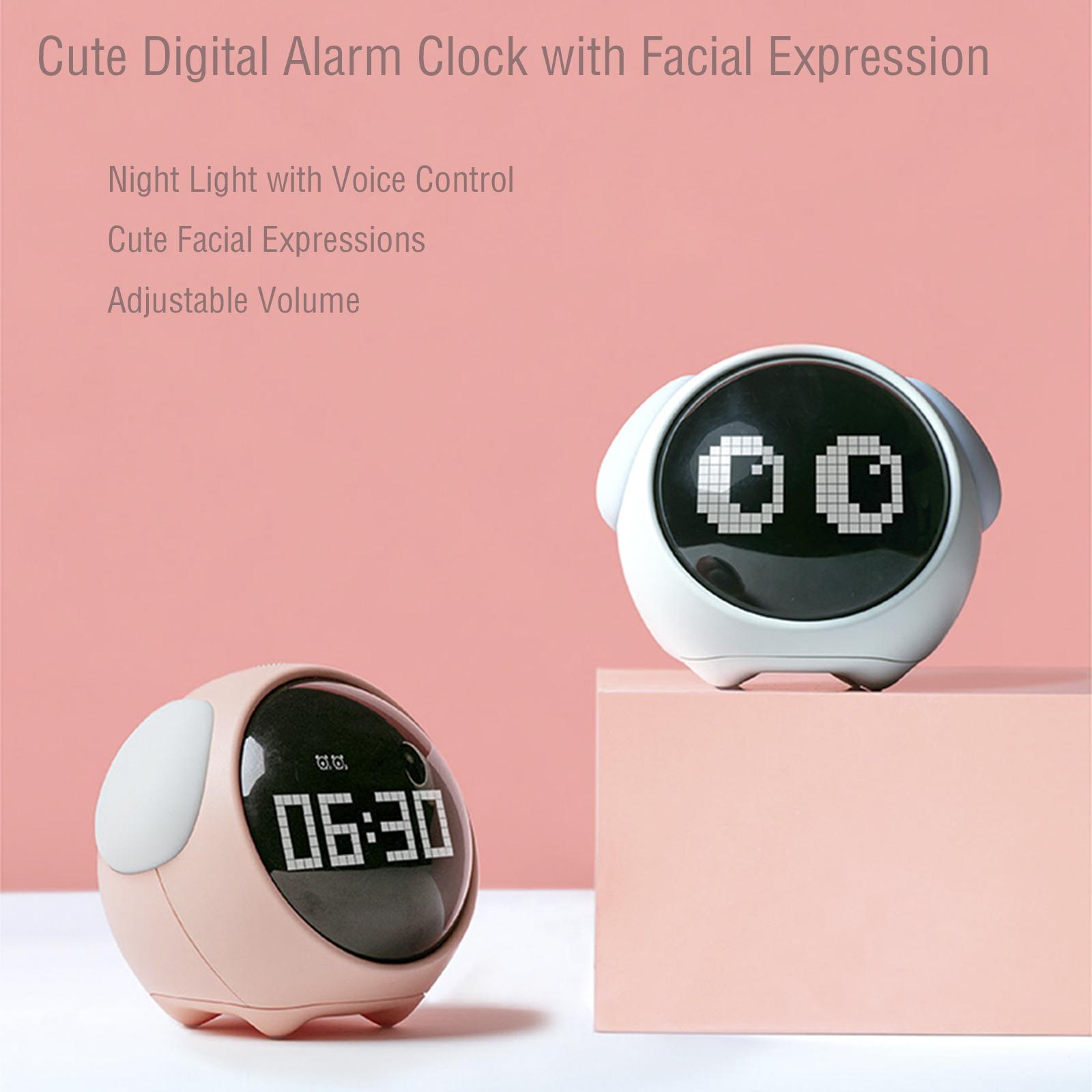 Cute Digital Alarm Clock Children Sleep Trainer Clock with Facial Expression LED Display Screen 2 Sets of Alarm Clock Snooze Function Bedroom Living R
Cute Digital Alarm Clock Children Sleep Trainer Clock with Facial Expression LED Display Screen 2 Sets of Alarm Clock Snooze Function Bedroom Living R