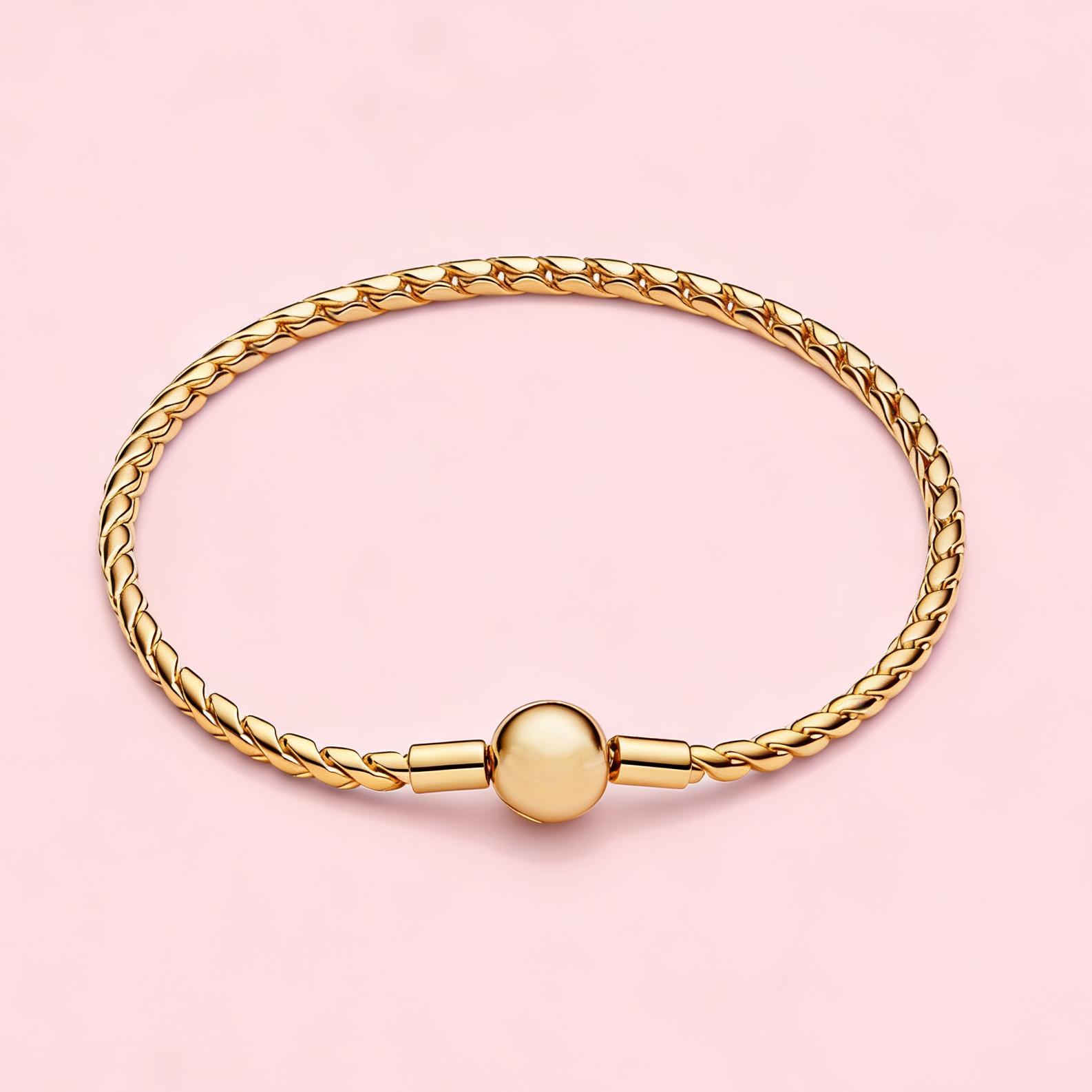 S925 Sterling Silver Bracelet 18K Gold Plated Round Bead Charm Bracelet with Open Ball Clasp Fit Pendants Jewelry for Women Gift 17cm
S925 Sterling Silver Bracelet 18K Gold Plated Round Bead Charm Bracelet with Open Ball Clasp Fit Pendants Jewelry for Women Gift 17cm