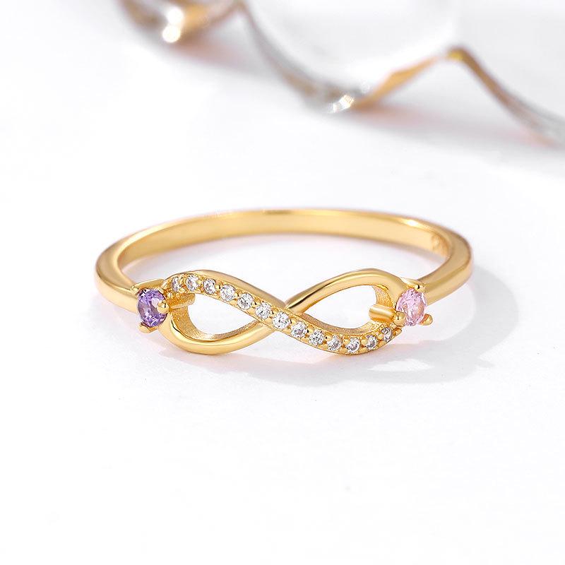 Infinity Band: S925 Sterling Silver Ring for Women with Colorful Zircon Row Diamonds and 18K Gold Plating. Size 7
Infinity Band: S925 Sterling Silver Ring for Women with Colorful Zircon Row Diamonds and 18K Gold Plating. Size 7