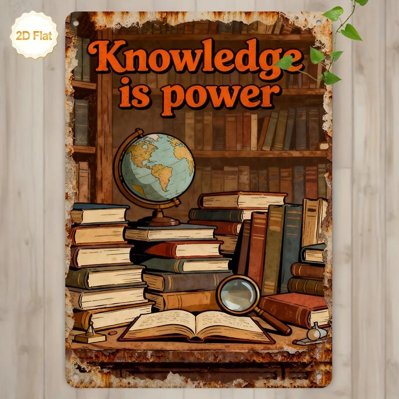 D Flat pc Vintage Knowledge Is Power Metal Sign Book Stack with Globe Magnifying Glass Educational Library Decor Al 20x30cm(7.8x11.8inch)
D Flat pc Vintage Knowledge Is Power Metal Sign Book Stack with Globe Magnifying Glass Educational Library Decor Al 20x30cm(7.8x11.8inch)