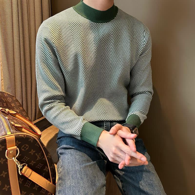 British Color-Block Slim-Fit Herringbone Knitwear, Japanese Style Warm Round-Neck Men s Sweater, Trendy and Mature. M зелений
British Color-Block Slim-Fit Herringbone Knitwear, Japanese Style Warm Round-Neck Men s Sweater, Trendy and Mature. M зелений
