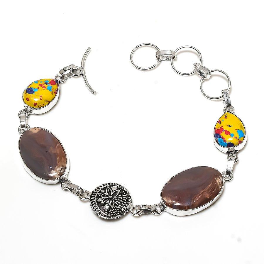 Браслет из стерлингового серебра 925 пробы с натуральным мукаитом и мозаикой, 7–8 дюймов, n3E73
Браслет из стерлингового серебра 925 пробы с натуральным мукаитом и мозаикой, 7–8 дюймов, n3E73