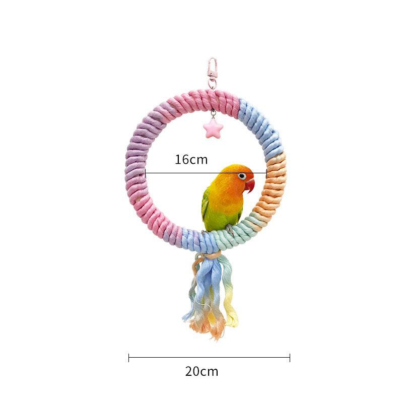 Parrot Swing Toy with Cotton Rope Perch Ring Fun Entertaining Bird Cage Accessories for Cockatiels Lovebirds
Parrot Swing Toy with Cotton Rope Perch Ring Fun Entertaining Bird Cage Accessories for Cockatiels Lovebirds
